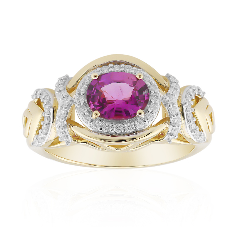 Pinkfarbener Saphir-Goldring (Rifkind 1894 Collection) Pinkfarbener Saphir-Goldring (Rifkind 1894 Collection)