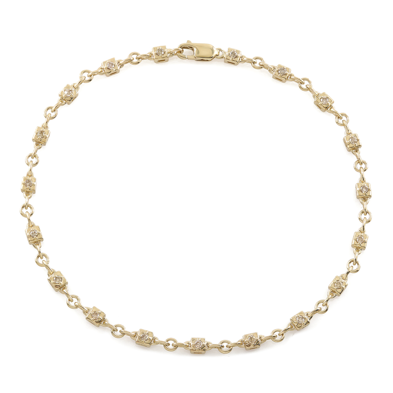 I2 Schokoladen-Brillant-Goldarmband