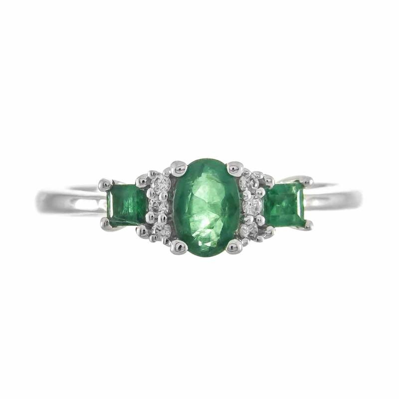AAA-Sambia-Smaragd-Goldring - Farbe: Grün