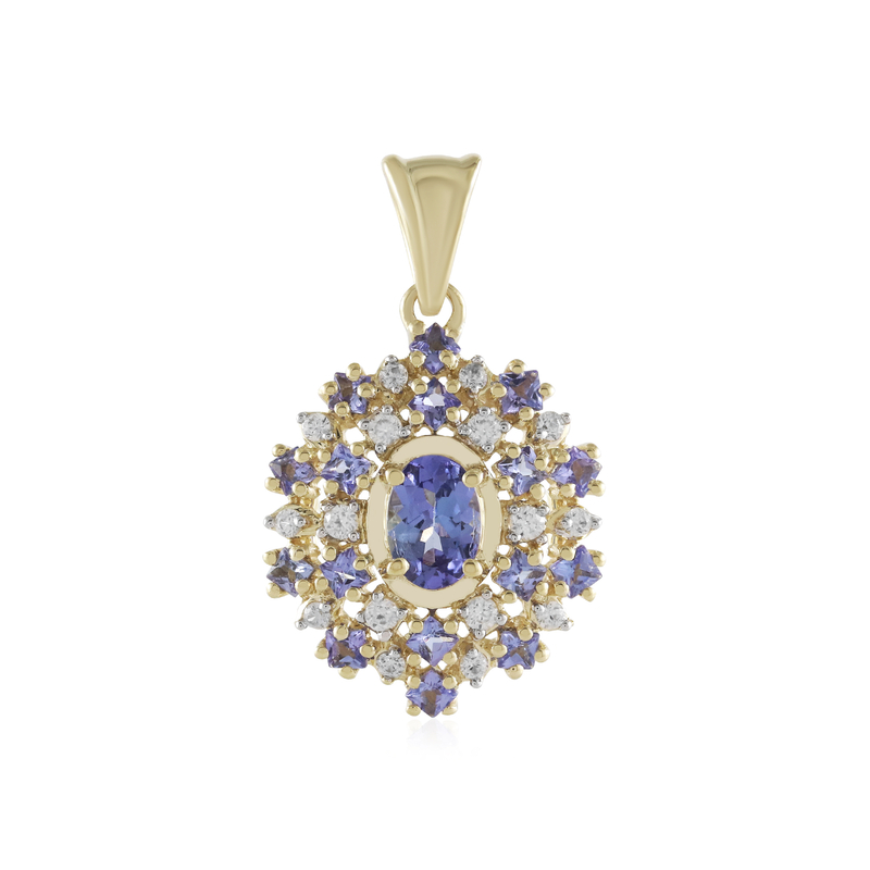 Tansanit-Goldanhänger