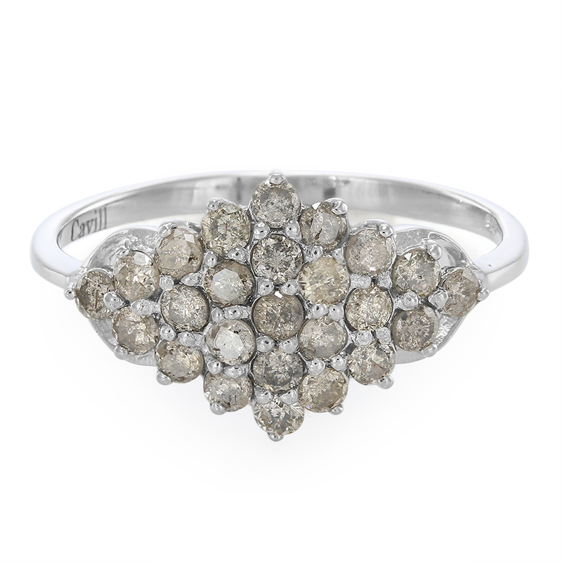 Schokoladen-Brillant-Silberring