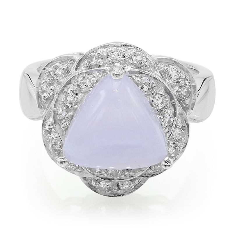 Blauer Band-Achat-Silberring