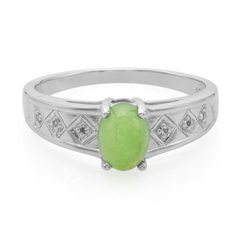 Kaiserlicher Chrysopras-Herren-Silberring Kaiserlicher Chrysopras-Herren-Silberring