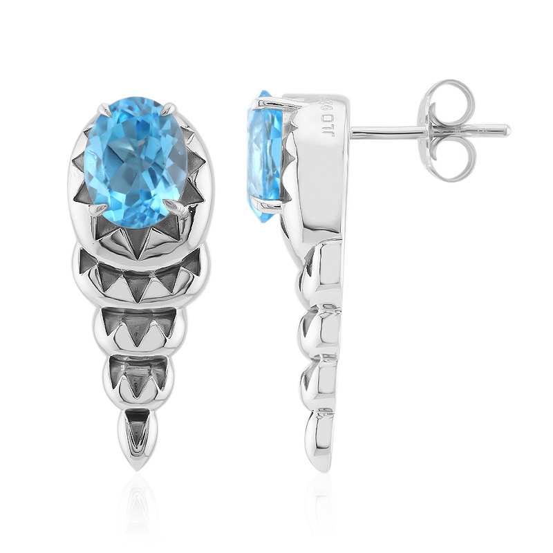 Schweizblauer Topas-Silberohrringe (Remy Rotenier) Schweizblauer Topas-Silberohrringe (Remy Rotenier)