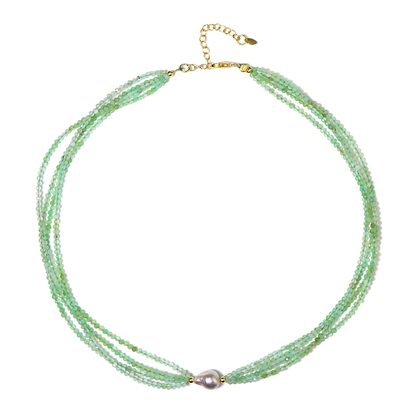 Edelstein-Silberhalskette