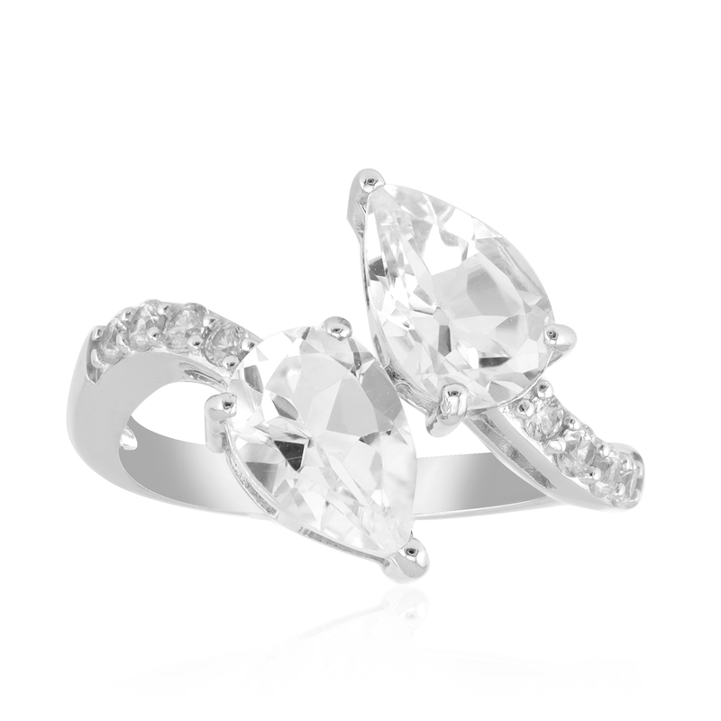 Weißer Topas-Silberring