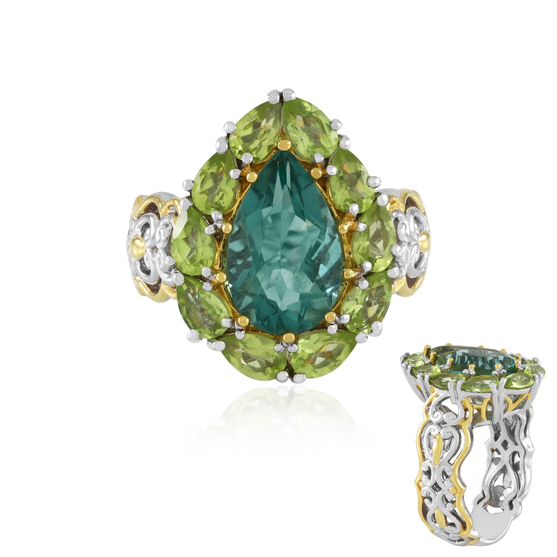 Grüner Fluorit-Silberring (Gems en Vogue)
