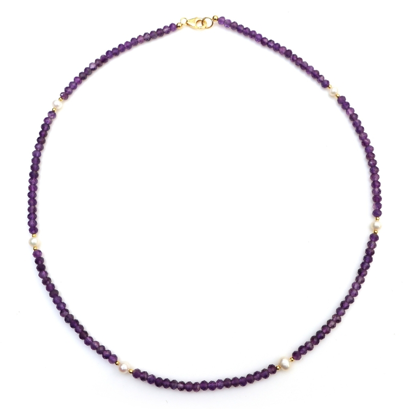 Amethyst-Silberhalskette