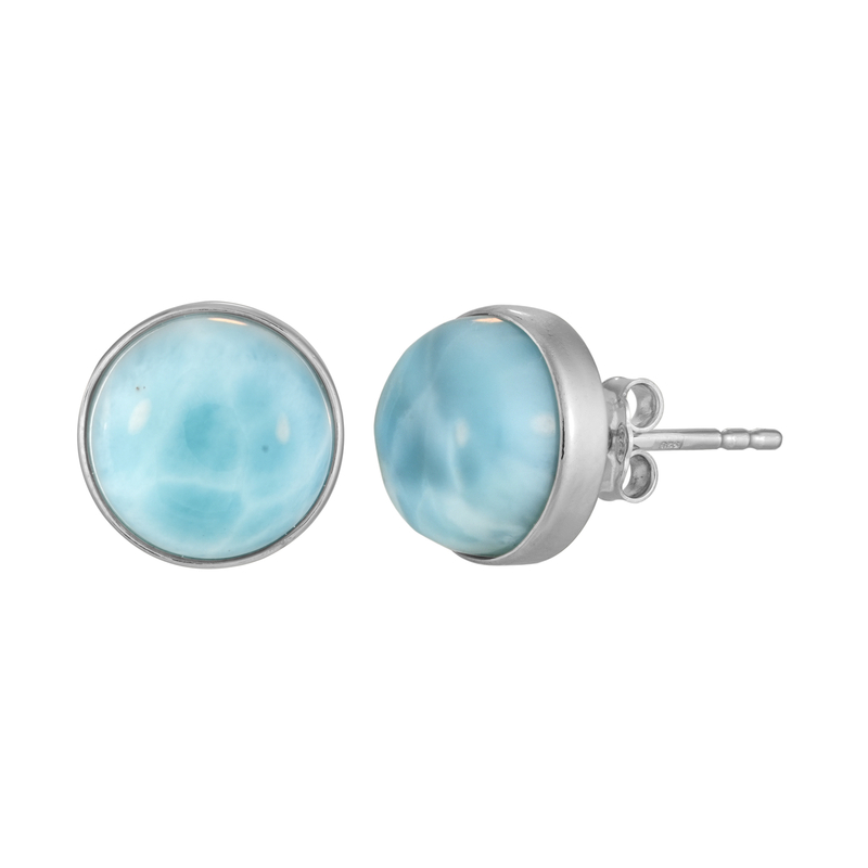 Larimar-Silberohrringe