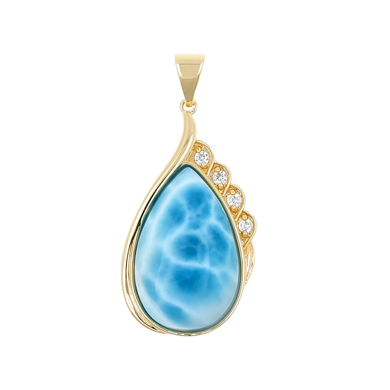 Larimar-Goldanhänger Larimar-Goldanhänger
