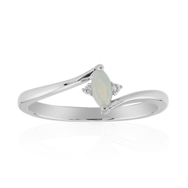 Weißer Opal-Silberring Weißer Opal-Silberring