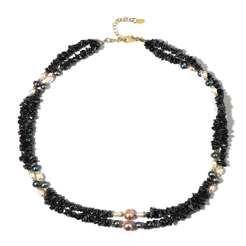 Edelstein-Silberhalskette (Riya)