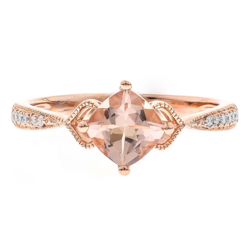 AAA-Morganit-Goldring - Farbe: Pink