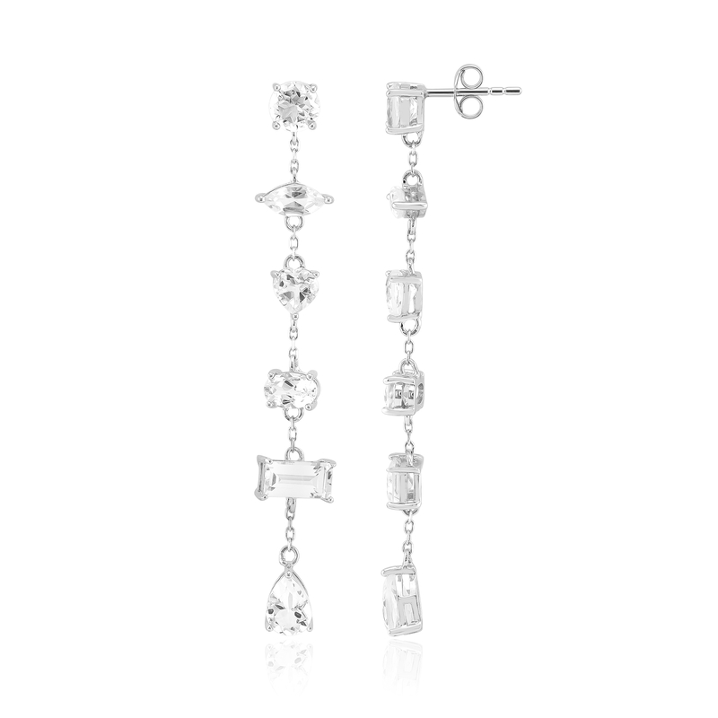 Weißer Topas-Silberohrringe