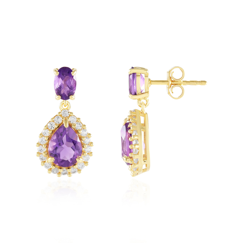 Marokkanischer Amethyst-Silberohrringe