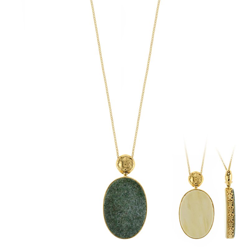 Edelstein-Silberhalskette (dagen)