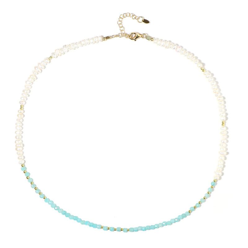 Edelstein-Silberhalskette (Riya)