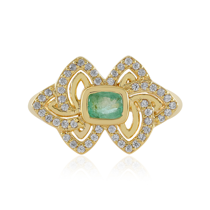 Kolumbianischer Smaragd-Silberring Kolumbianischer Smaragd-Silberring