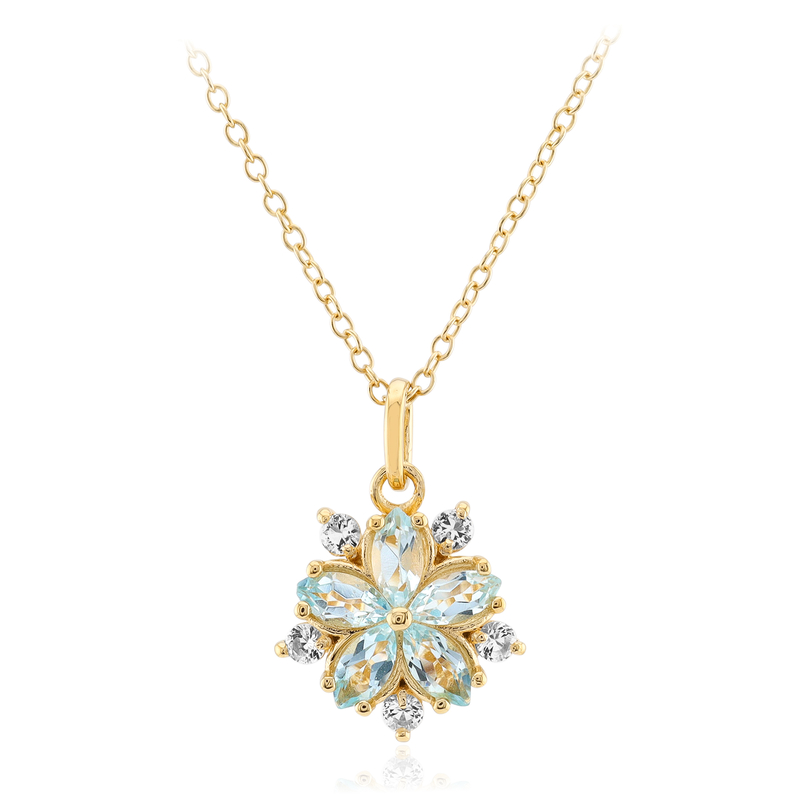 Himmelblauer Topas-Silberhalskette