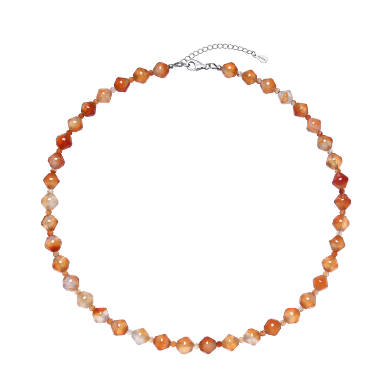 Karneol-Silberhalskette