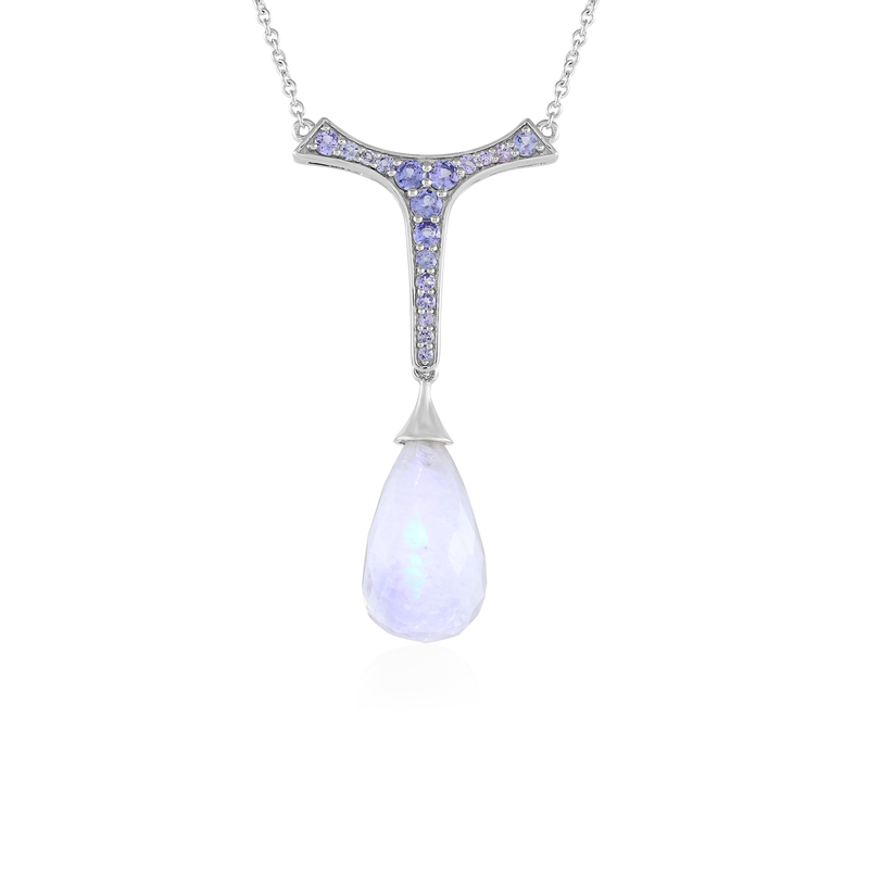 Blauer Mondstein-Silbercollier (KM by Juwelo)
