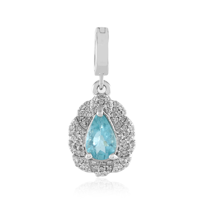 Blauer Apatit-Silberanhänger