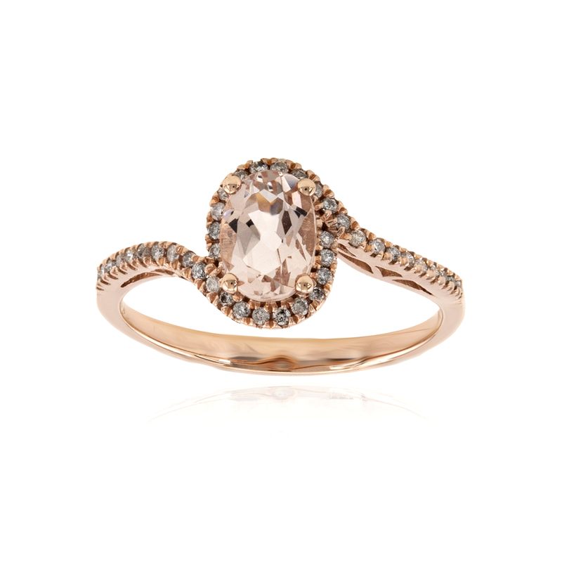 AAA-Morganit-Goldring - Farbe: Pink