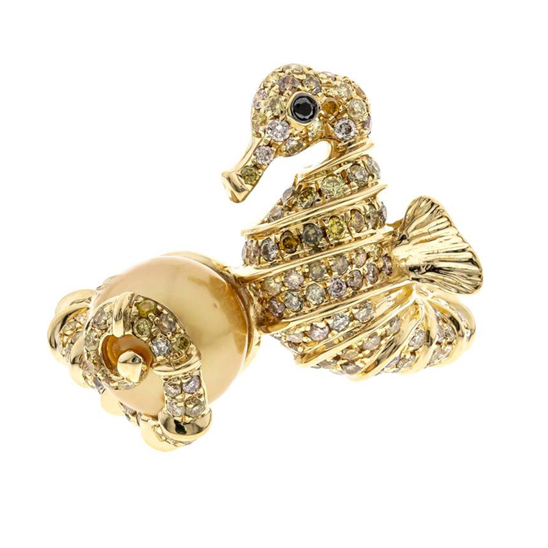 Goldene Süßwasserzuchtperlen-Goldring (CIRARI) Goldene Süßwasserzuchtperlen-Goldring (CIRARI)