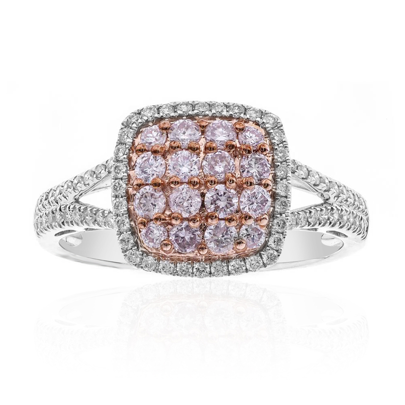 Pinkfarbener I1 Brillant-Goldring (CIRARI)