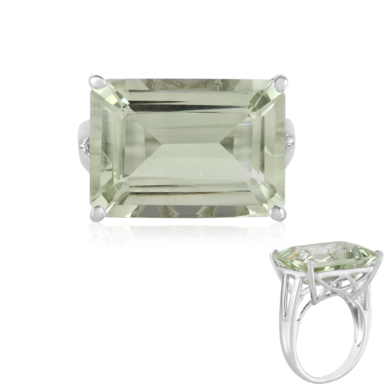 Grüner Amethyst-Silberring