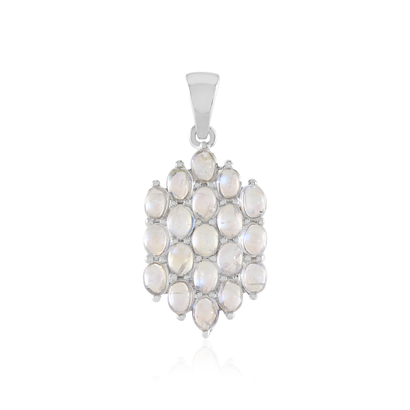 Regenbogen-Mondstein-Silberanhänger