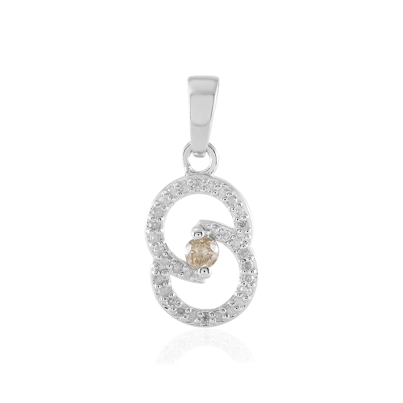 I3 Champagner-Brillant-Silberanhänger