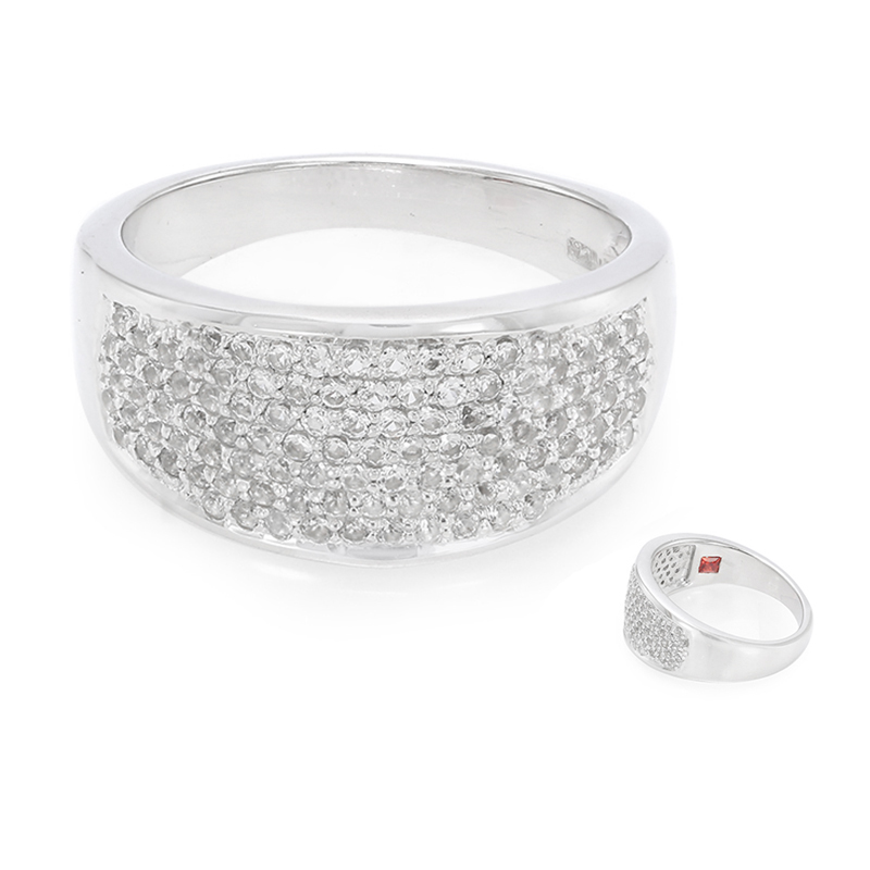 Weißer Topas-Silberring