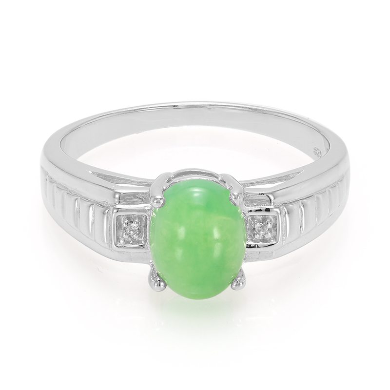 Kaiserlicher Chrysopras-Herren-Silberring