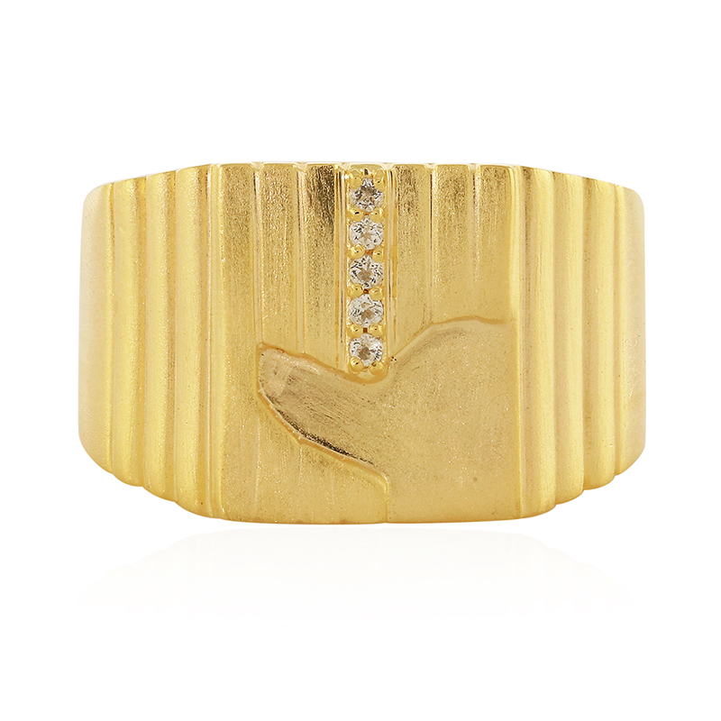 Weißer Topas-Silberring