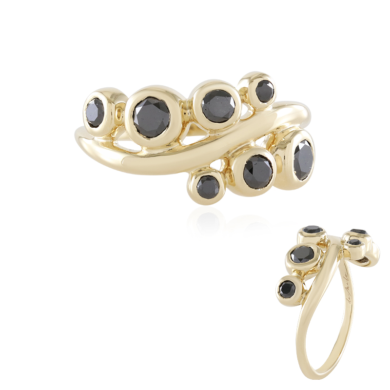 Schwarzer Brillant-Goldring (de Melo)