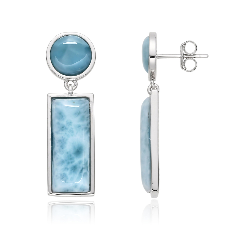 Larimar-Silberohrringe