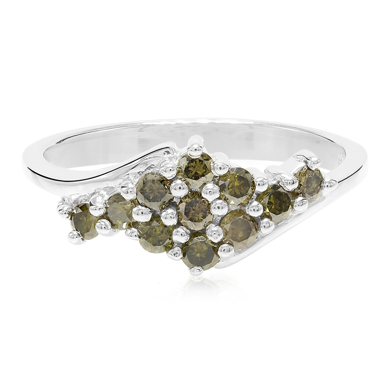 Champagner-Brillant-Silberring