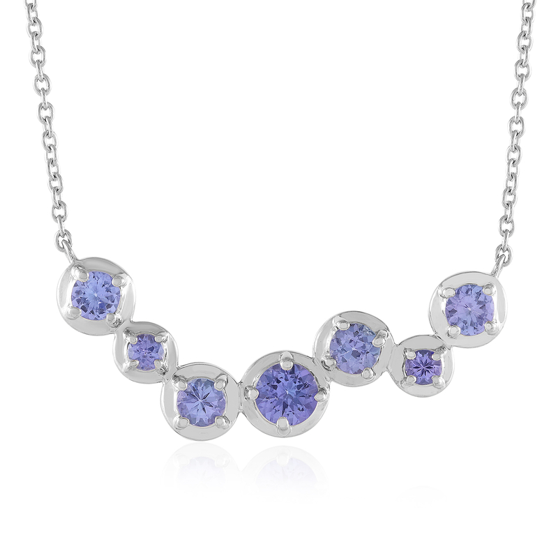 Tansanit-Silbercollier