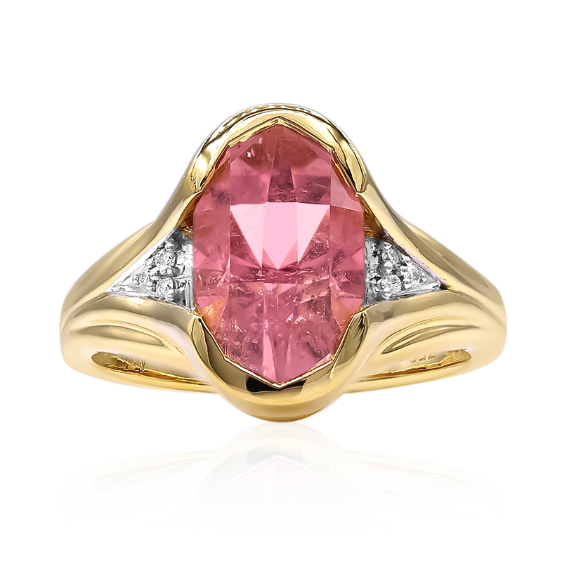 Kalifornischer Pinkfarbener Turmalin-Goldring (Amanda Adkins) Kalifornischer Pinkfarbener Turmalin-Goldring (Amanda Adkins)