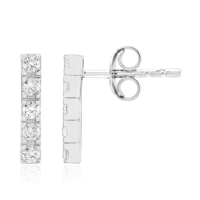 Zirkon-Silberohrringe