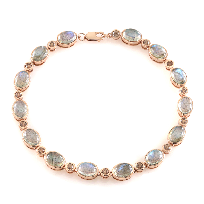 Grüner Maniry-Labradorit-Silberarmband (KM by Juwelo)