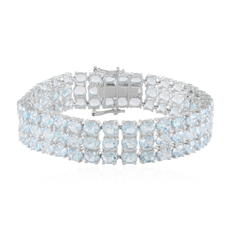 Himmelblauer Topas-Silberarmband