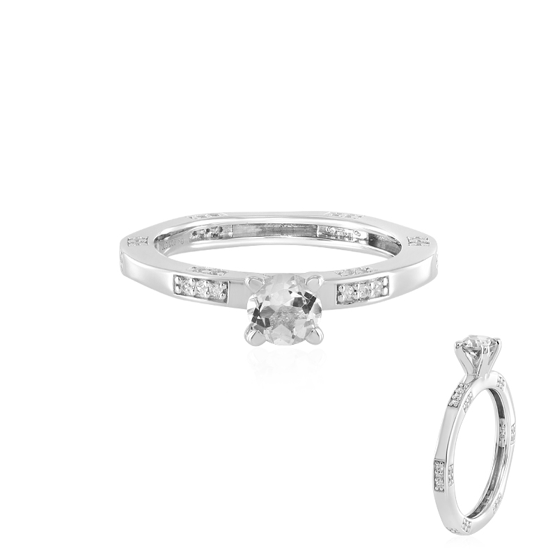 Weißer Topas-Silberring Weißer Topas-Silberring