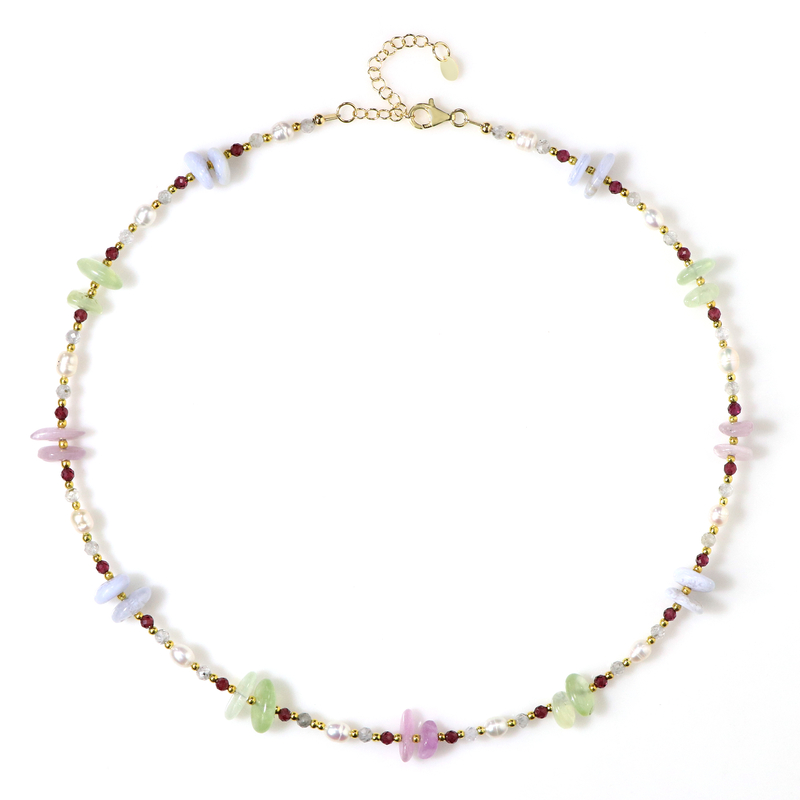 Edelstein-Silberhalskette (Riya)