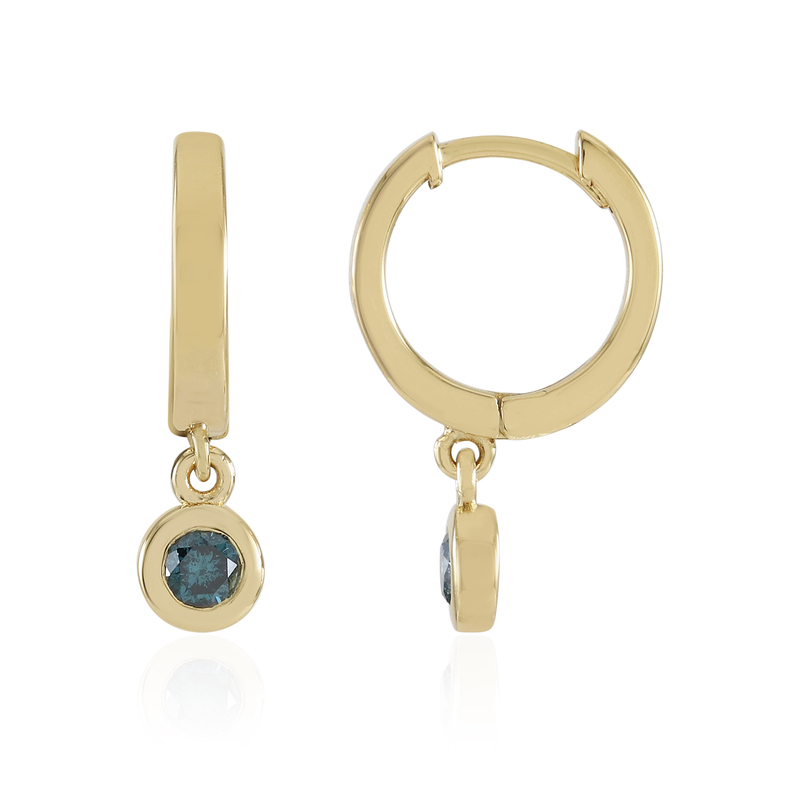 Blauer I2 Brillant-Silberohrringe