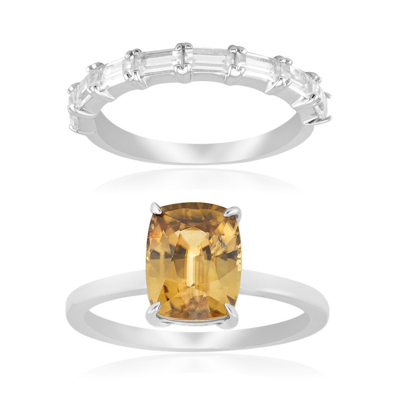 Gelber Zirkon-Silberring