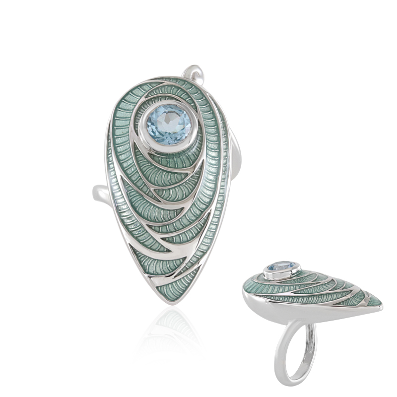 Himmelblauer Topas-Silberring (Adela Silber) Himmelblauer Topas-Silberring (Adela Silber)