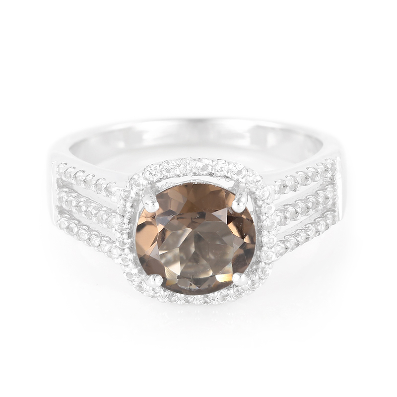 Rauchquarz-Silberring