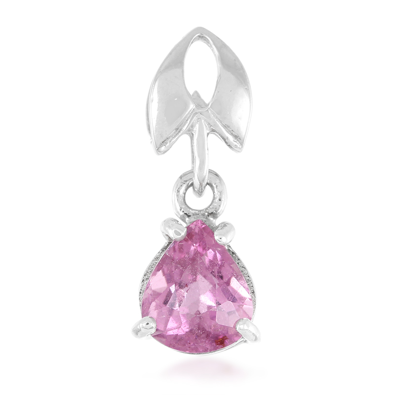 Pinkfarbener Kupfer-Turmalin-Silberanhänger